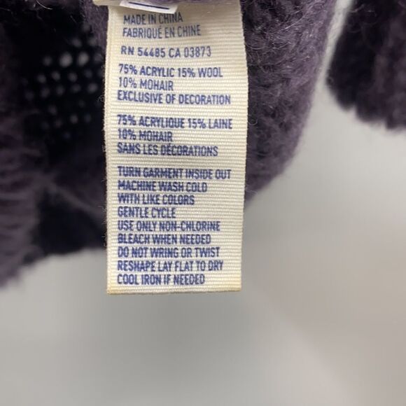 American Eagle Wool Mohair Blend V-Neck Tunic Sweater in Purple Size Small - Picture 3 of 9